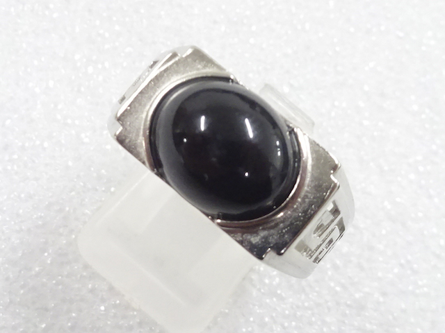 JAPANESE KIMONO / ANTIQUE COLORED STONE RING (SIZE 21)
